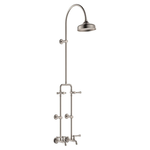 Fienza 455123NN Lillian Lever Exposed Rail Shower & Bath Set Brushed Nickel - Showers