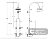 Fienza 455123NN Lillian Lever Exposed Rail Shower & Bath Set Brushed Nickel - Showers