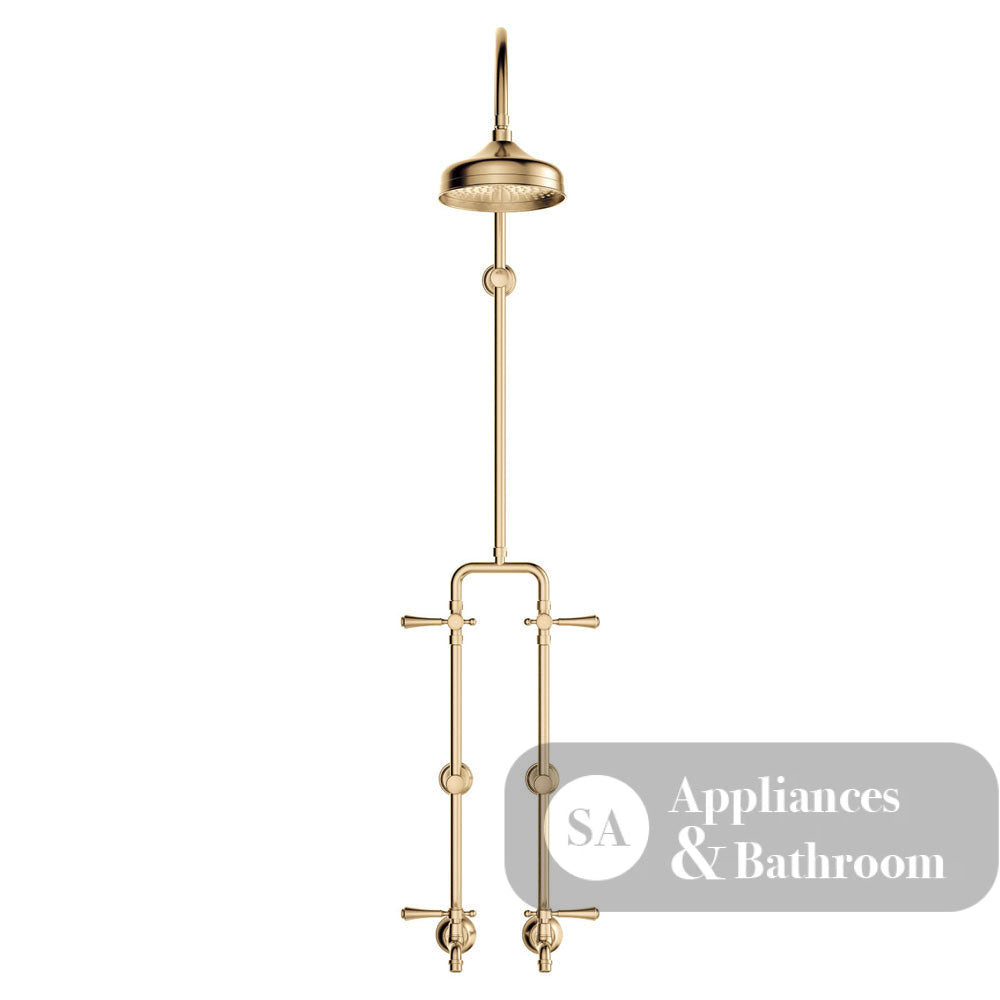 Fienza 455123UU Lillian Lever Exposed Rail Shower & Bath Set Urban Brass - Showers