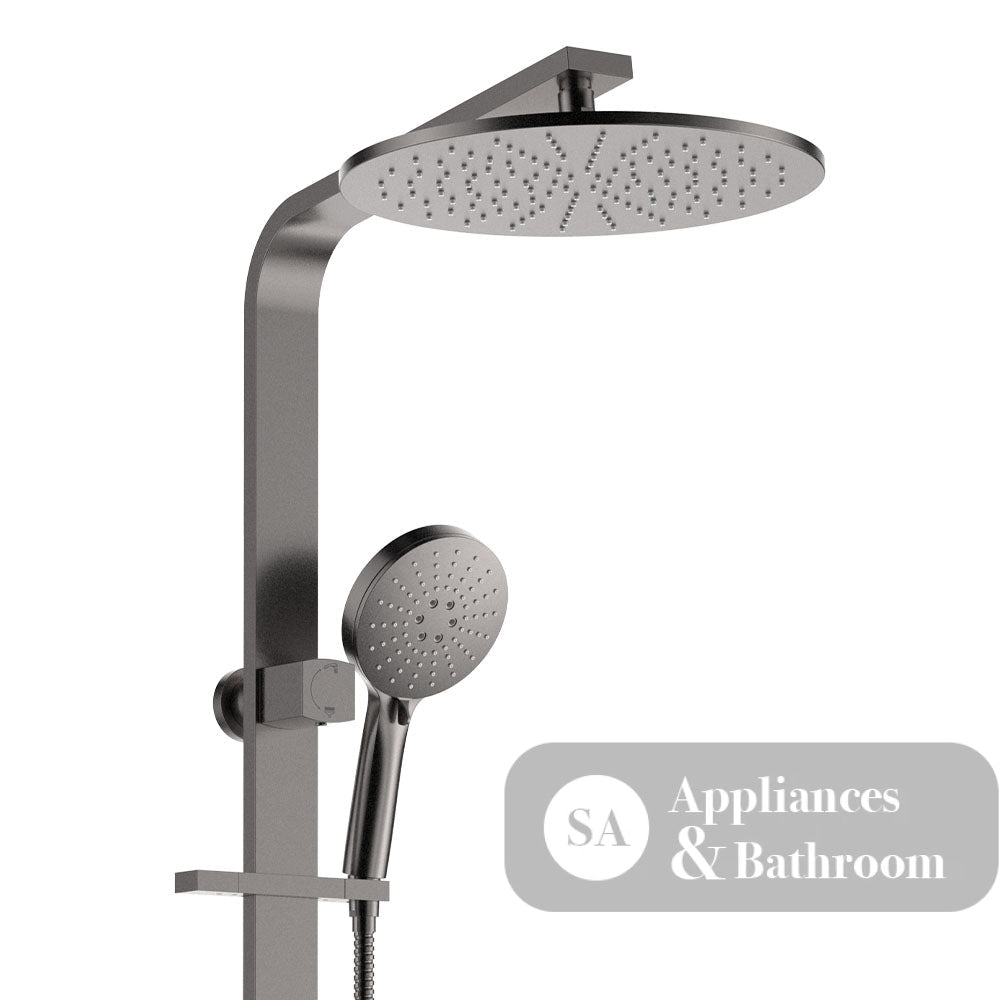 Fienza 455124GM Empire Slim Deluxe Twin Shower Gun Metal - Twin Showers