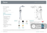 Fienza 455124GM Empire Slim Deluxe Twin Shower Gun Metal - Twin Showers