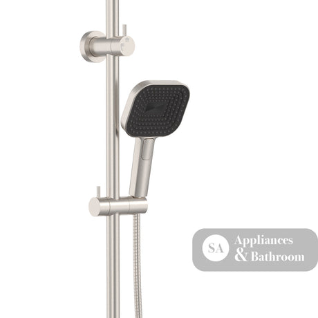 Fienza 455137BN Kuro Twin Shower Soft Square Head Brushed Nickel