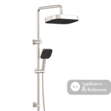 Fienza 455137BN Kuro Twin Shower Soft Square Head Brushed Nickel