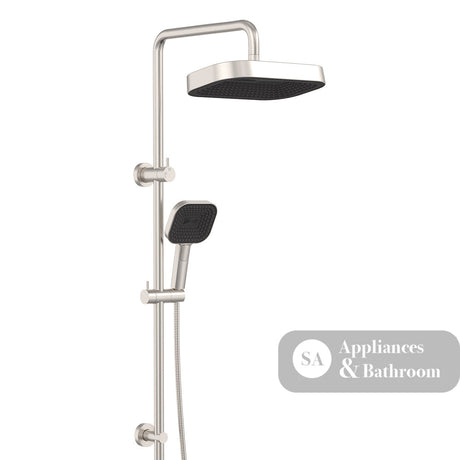 Fienza 455137BN Kuro Twin Shower Soft Square Head Brushed Nickel