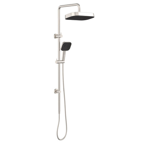 Fienza 455137BN Kuro Twin Shower Soft Square Head Brushed Nickel