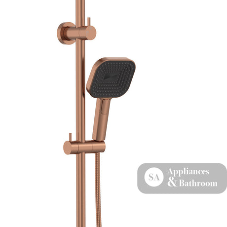 Fienza 455137CO Kuro Twin Shower Soft Square Head Brushed Copper