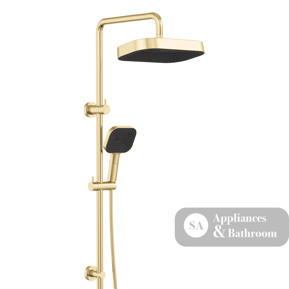 Fienza 455137UB Kuro Twin Shower Soft Square Head Urban Brass