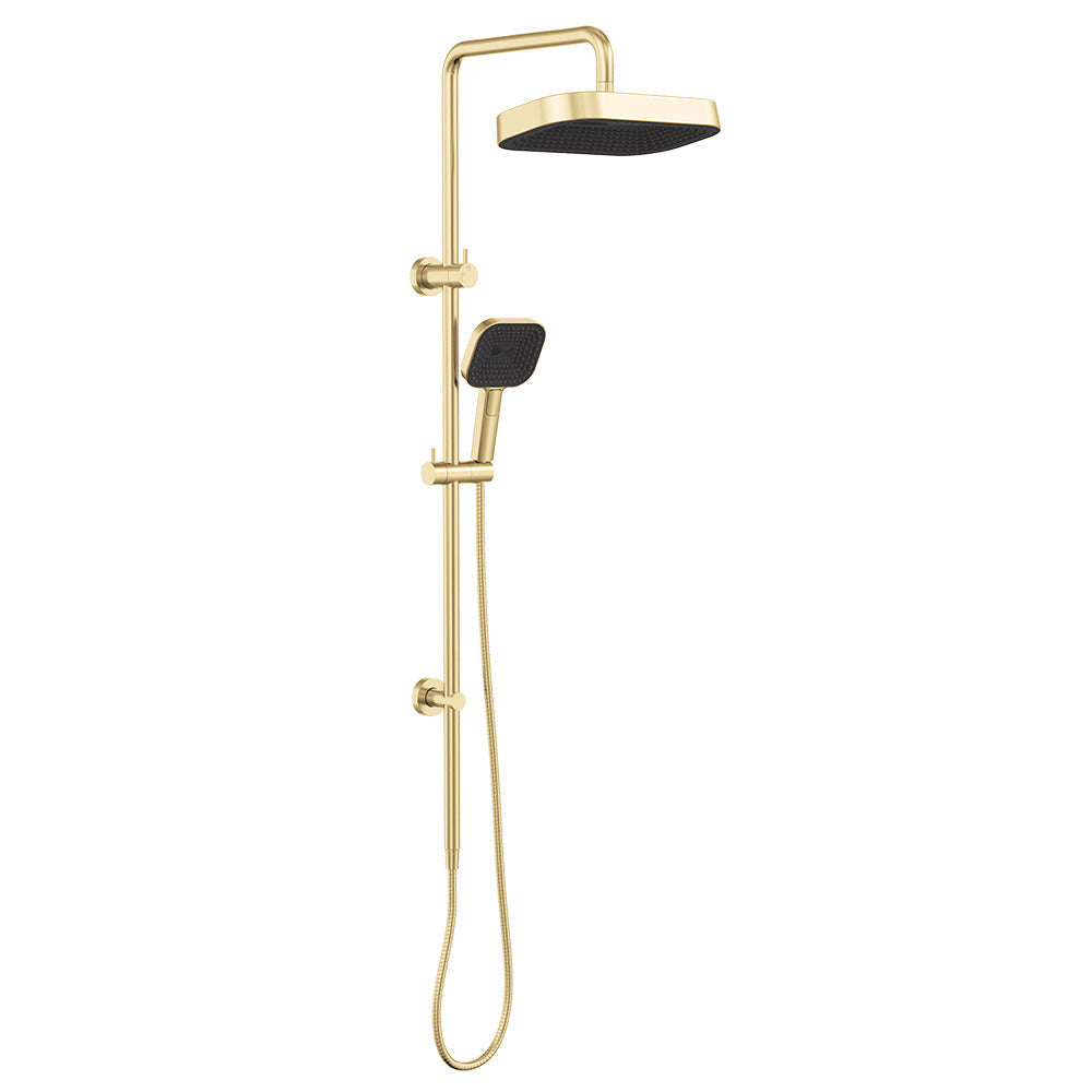 Fienza 455137UB Kuro Twin Shower Soft Square Head Urban Brass