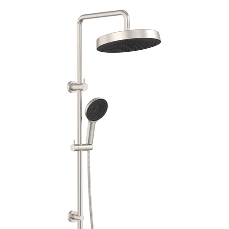 Fienza 455138BN Kuro Twin Shower Round Head Brushed Nickel