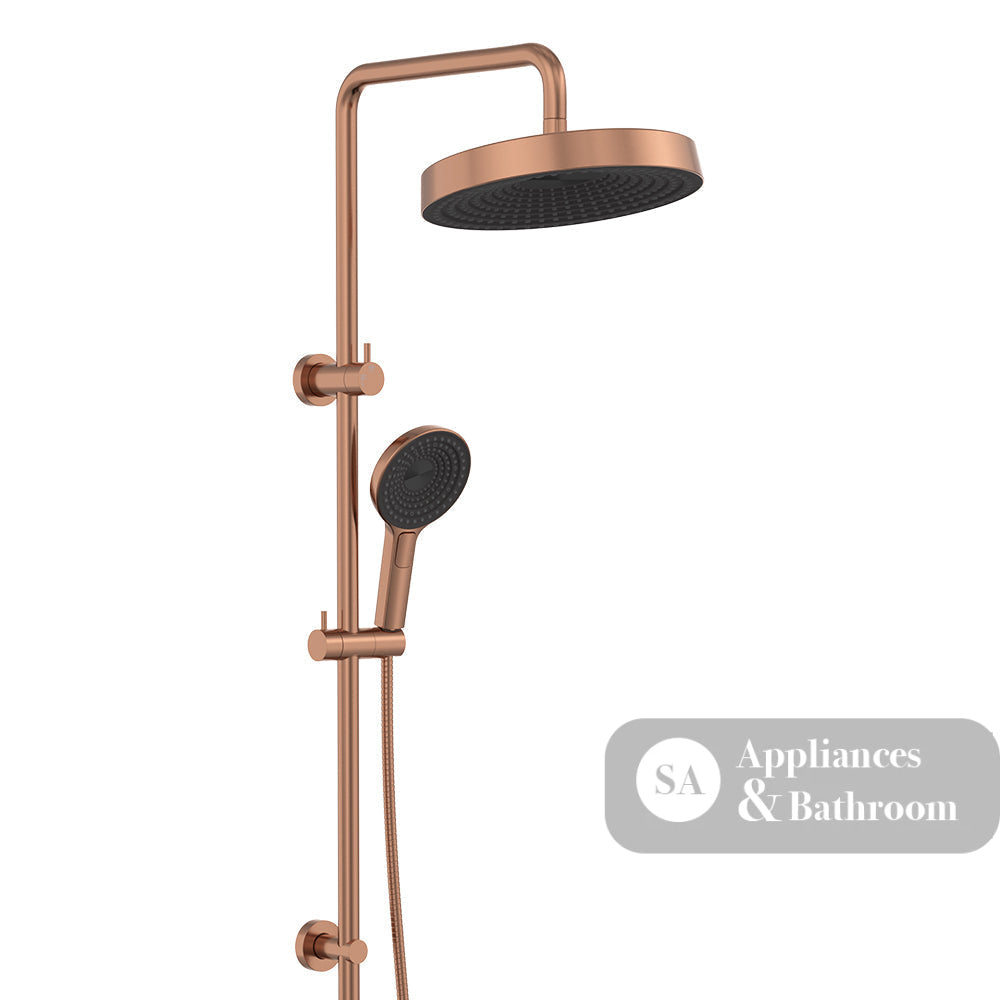 Fienza 455138CO Kuro Twin Shower Round Head Brushed Copper