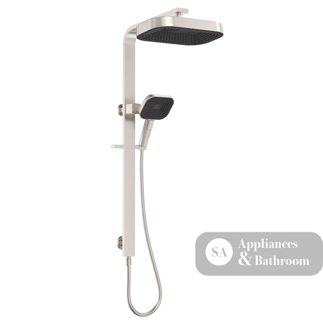 Fienza 455139BN Kuro Deluxe Twin Shower Soft Square Head Brushed Nickel
