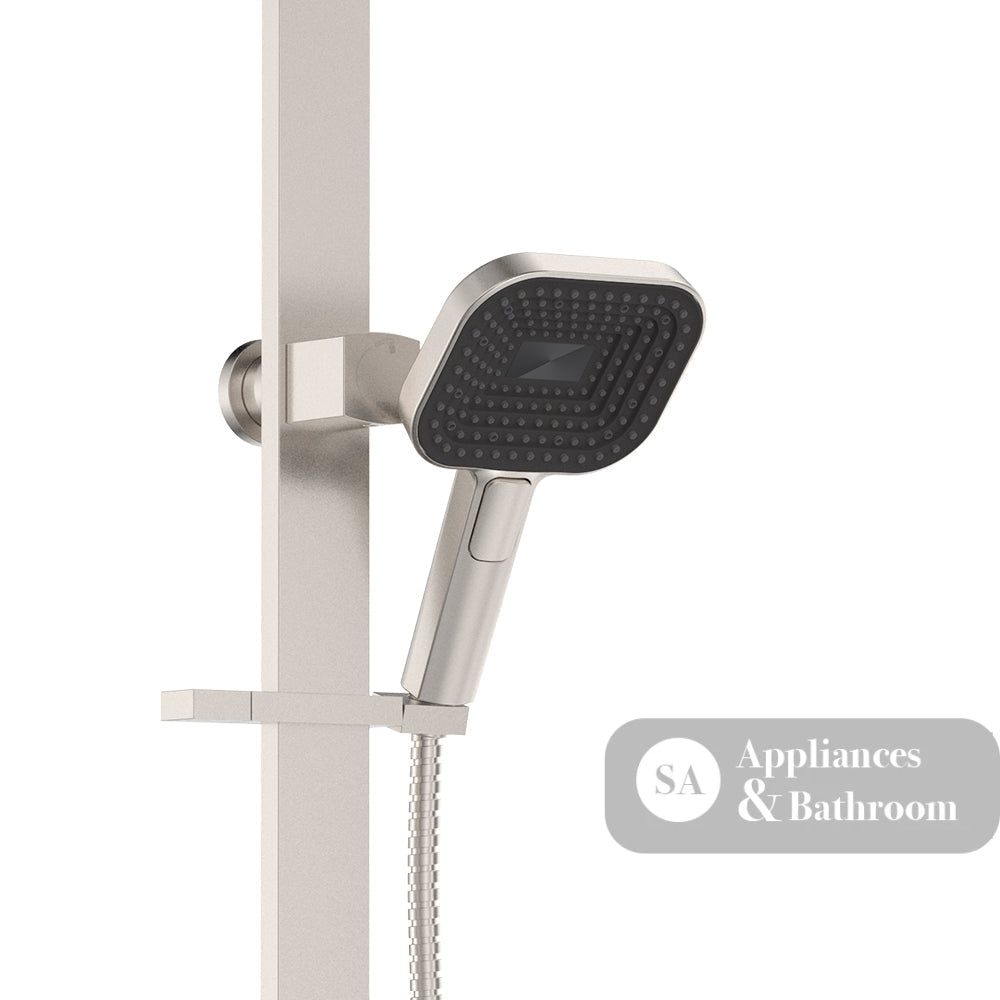 Fienza 455139BN Kuro Deluxe Twin Shower Soft Square Head Brushed Nickel
