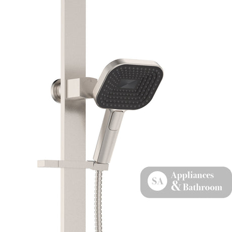 Fienza 455139BN Kuro Deluxe Twin Shower Soft Square Head Brushed Nickel