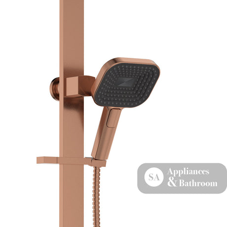 Fienza 455139CO Kuro Deluxe Twin Shower Soft Square Head Brushed Copper
