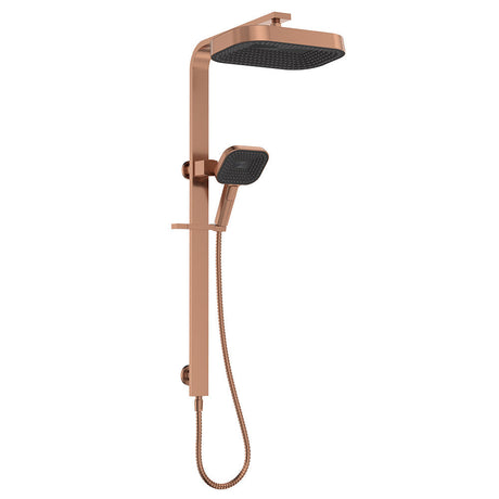 Fienza 455139CO Kuro Deluxe Twin Shower Soft Square Head Brushed Copper
