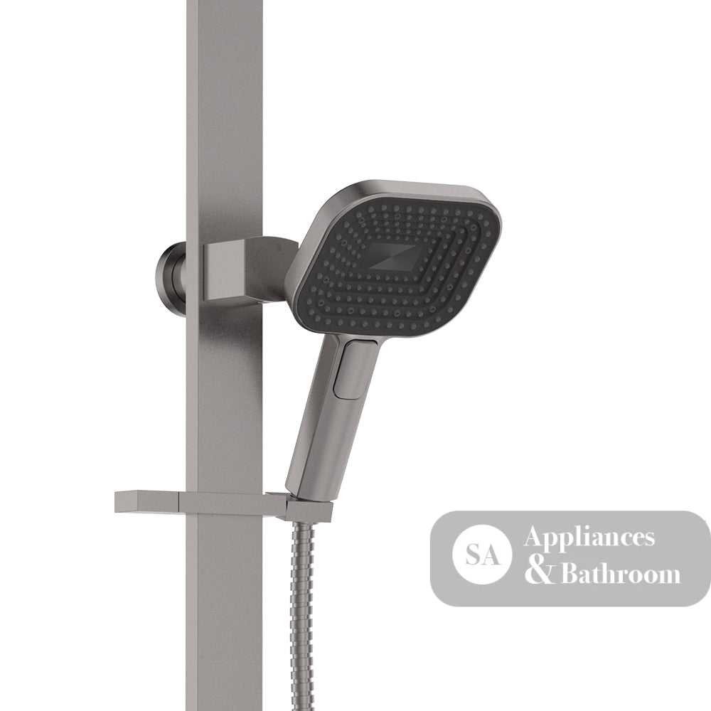 Fienza 455139GM Kuro Deluxe Twin Shower Soft Square Head Gun Metal