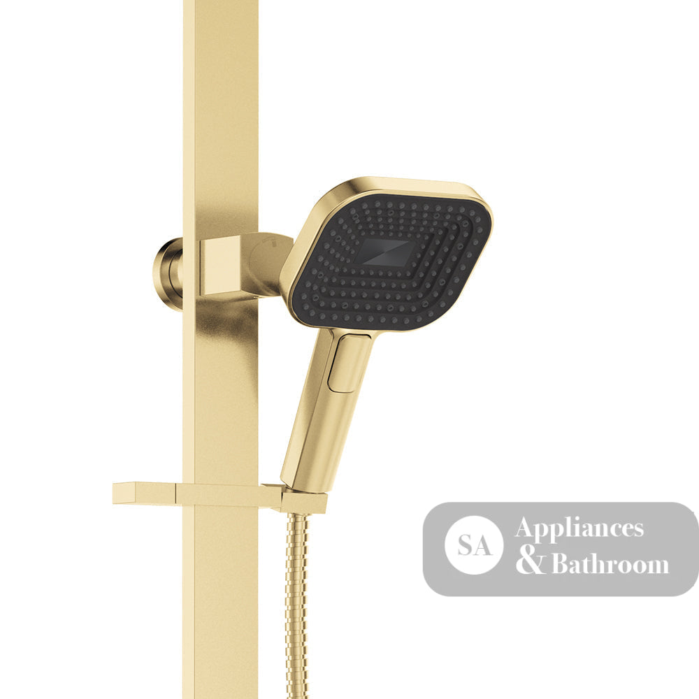 Fienza 455139UB Kuro Deluxe Twin Shower Soft Square Head Urban Brass