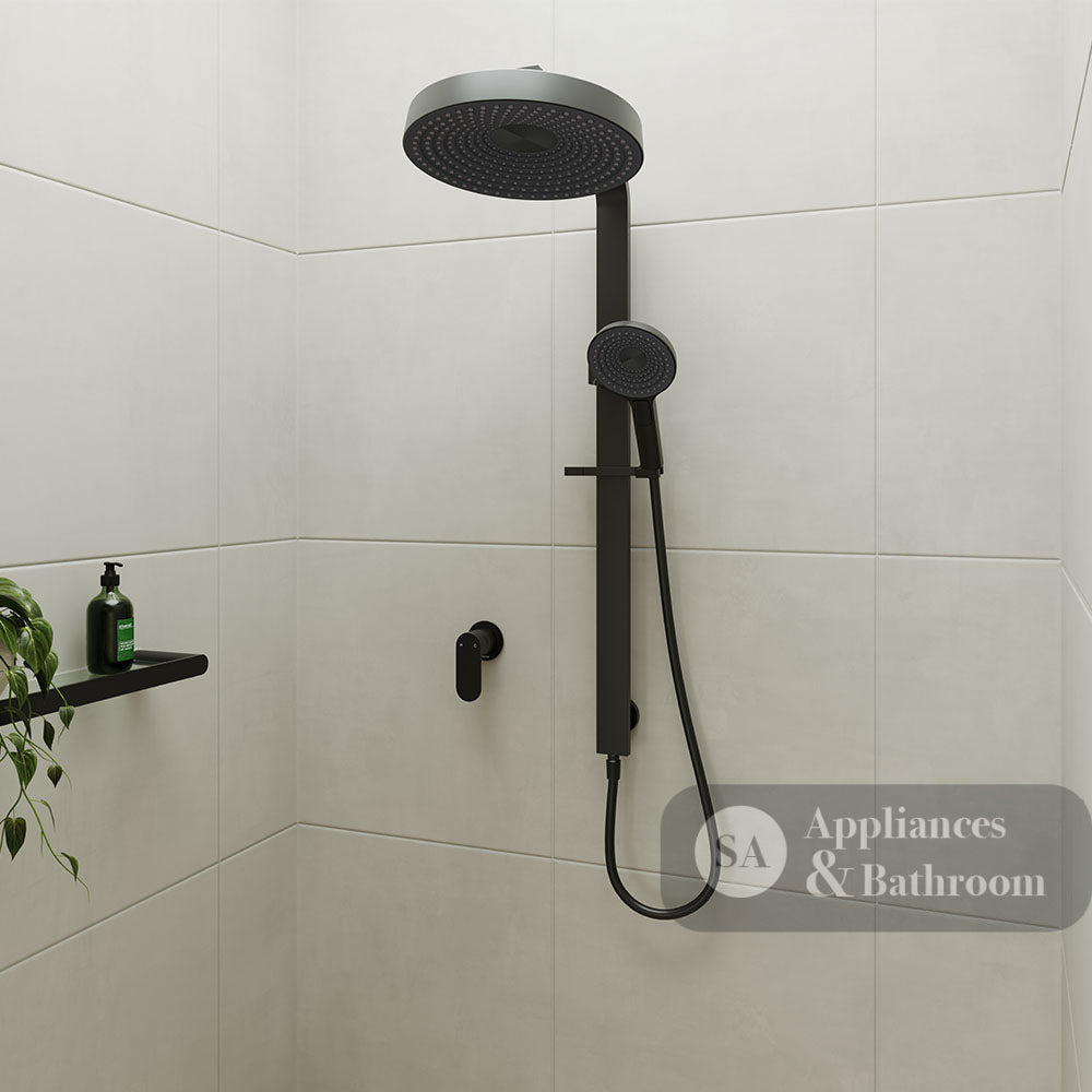Fienza 455140B Kuro Deluxe Twin Shower Round Head Matte Black