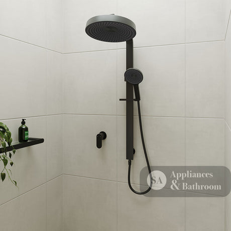 Fienza 455140B Kuro Deluxe Twin Shower Round Head Matte Black
