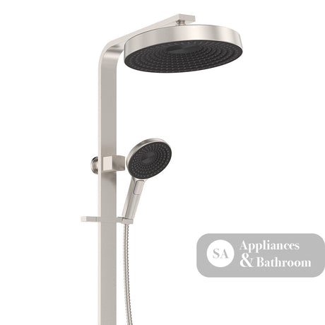 Fienza 455140BN Kuro Deluxe Twin Shower Round Head Brushed Nickel