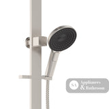 Fienza 455140BN Kuro Deluxe Twin Shower Round Head Brushed Nickel