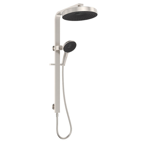 Fienza 455140BN Kuro Deluxe Twin Shower Round Head Brushed Nickel