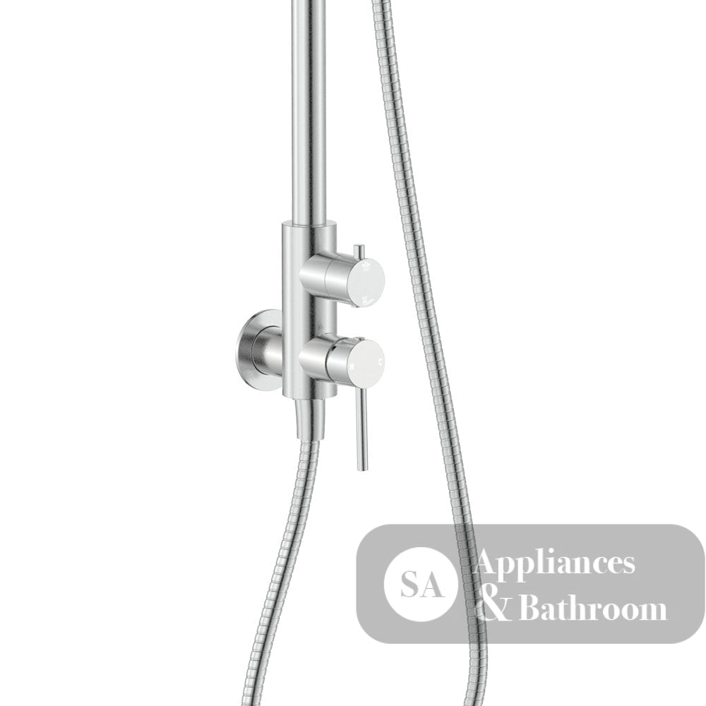 Fienza 455189 Kaya Wall Mounted Outdoor Twin Shower Brushed Stainless Steel - Twin Showers