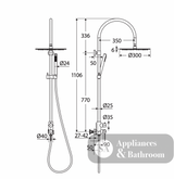 Fienza 455189 Kaya Wall Mounted Outdoor Twin Shower Brushed Stainless Steel - Twin Showers