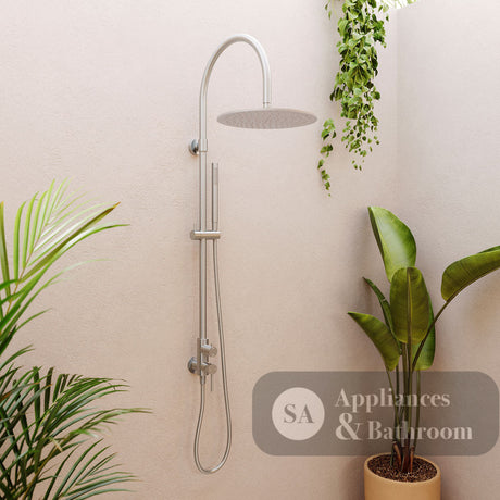 Fienza 455189 Kaya Wall Mounted Outdoor Twin Shower Brushed Stainless Steel - Twin Showers
