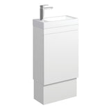 Fienza 45DWK Denzel Edge 450 Ensuite Vanity on Kickboard Satin White - Vanity Units