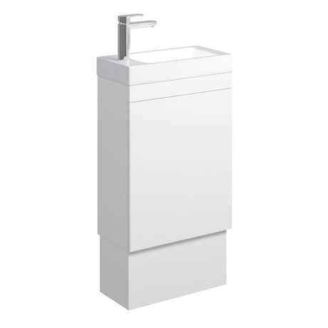 Fienza 45DWK Denzel Edge 450 Ensuite Vanity on Kickboard Satin White - Vanity Units