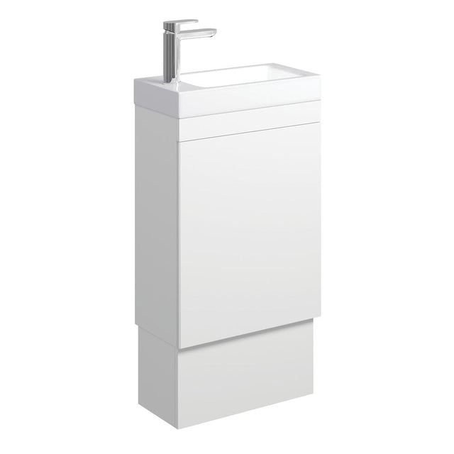 Fienza 45DWK Denzel Edge 450 Ensuite Vanity on Kickboard Satin White - Vanity Units