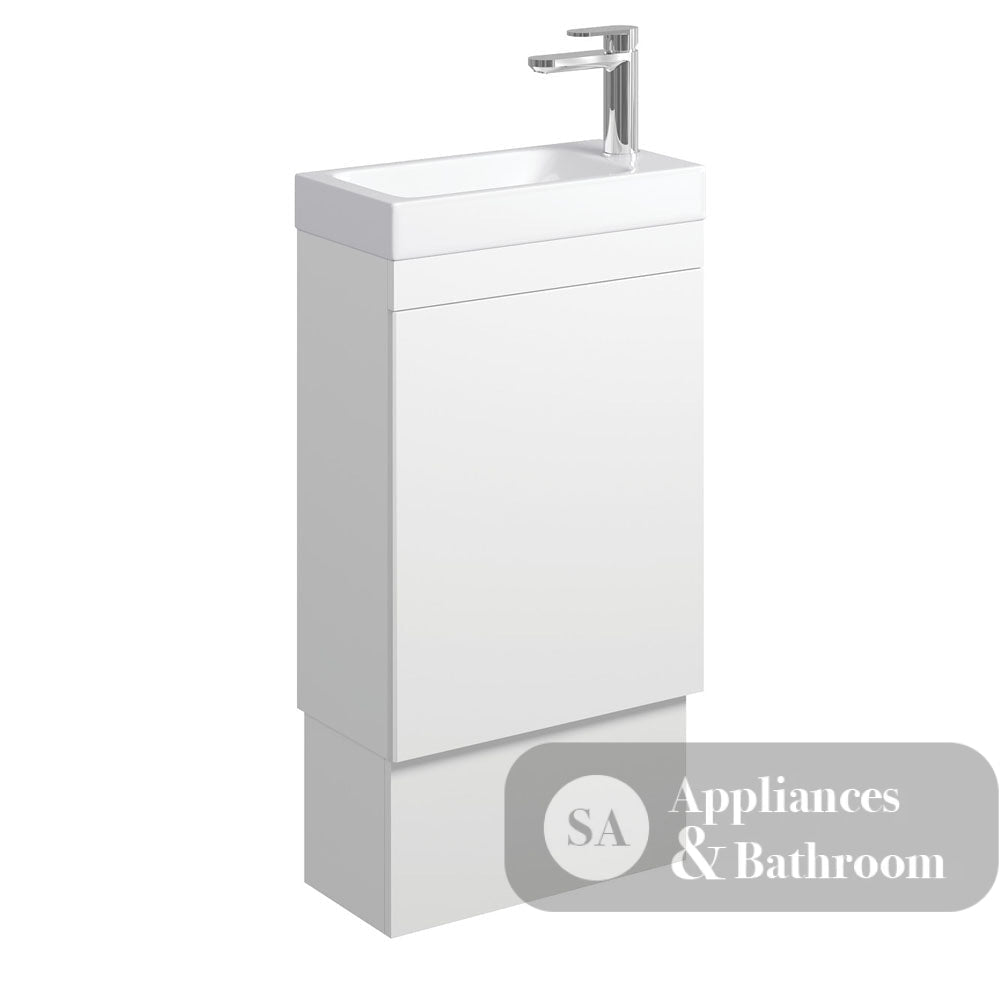Fienza 45DWK Denzel Edge 450 Ensuite Vanity on Kickboard Satin White - Vanity Units