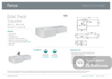 Fienza 47701AWHA RAK Petit Square Wall Basin Right Edge One Tap Hole Alpine White - Basins