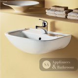 Fienza 600101W RAK Lara Wall Hung 1 Tap Hole Ceramic Basin White - Basins