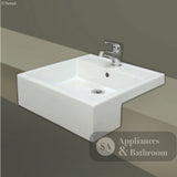 Fienza 602101W Nova Semi Recessed 1 Tap Hole RAK Ceramic Basin White - Basins