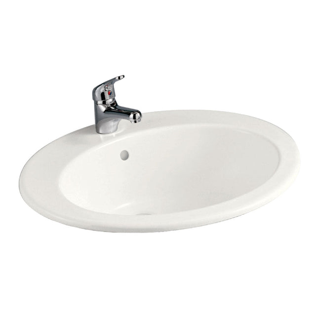 Fienza 603201I Jessica Inset RAK 1 Tap Hole Basin Ivory - Basins
