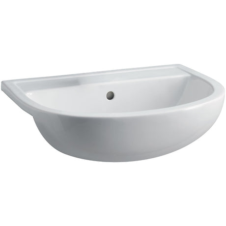 Fienza 603701W Semi Recessed RAK 1 Tap Hole Ceramic Compact Basin White - Basins