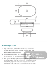 Fienza 606100W Moon Above Counter RAK Ceramic Oval Basin White - Basins