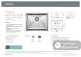 Fienza 68402AS Hana Single Bowl Sink Anti Scratch Stainless Steel 550x450x200mm - Top Mounted Kitchen Sinks