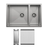 Fienza 68407-KIT Hana Double Kitchen Sink 30L/15L with Accessories Stainless Steel - Top Mounted Kitchen Sinks