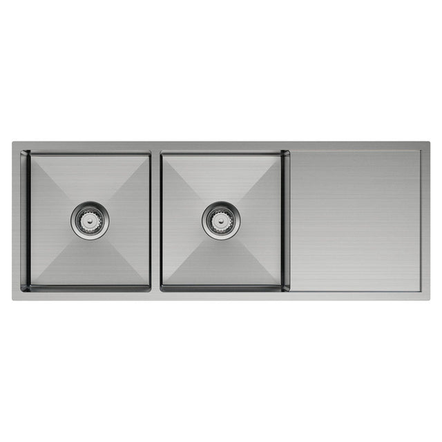 Fienza 68408 Hana 29L/29L Double Kitchen Sink with Drainer - Top Mounted Kitchen Sinks