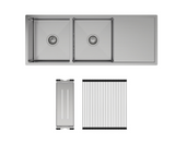 Fienza 68408-KIT Hana 29L/29L Double Kitchen Sink with Drainer - Top Mounted Kitchen Sinks