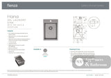 Fienza 68506 Hana 20L Laundry Sink with Tap Hole and Overflow - Laundry Insert Sinks