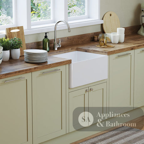 Fienza 68704 Olivia Small Single Butler Sink 605X455X255Mm White- Special Order Kitchen Sinks