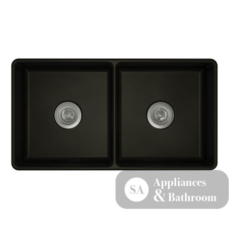 Fienza 68709 Benson Double Butler Sink Matte Black - Special Order Kitchen Sinks