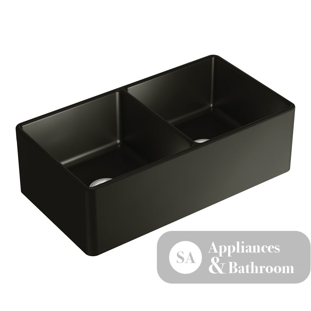 Fienza 68709 Benson Double Butler Sink Matte Black - Special Order Kitchen Sinks