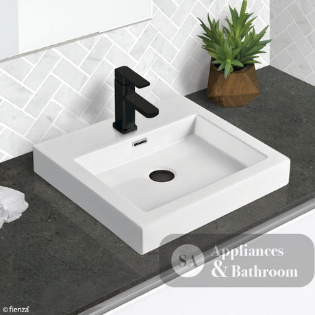 Fienza 7078W Como Above Counter 1 Tap Hole Basin Gloss White - Basins