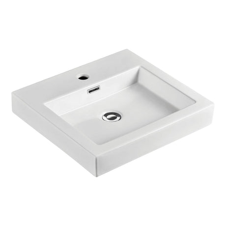 Fienza 7078W Como Above Counter 1 Tap Hole Basin Gloss White - Basins