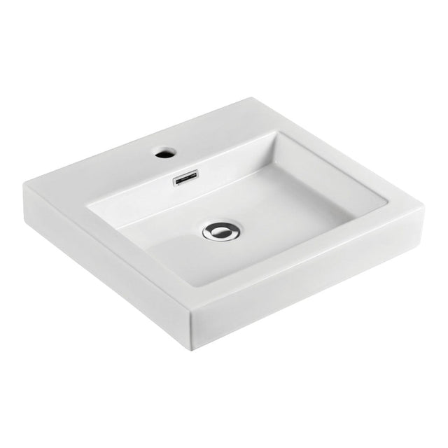 Fienza 7078W Como Above Counter 1 Tap Hole Basin Gloss White - Basins